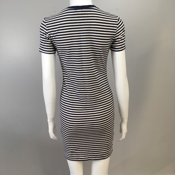 Basic H&M Blue White T-Shirt Dress - Picture 4 of 6